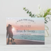 黒板タイポグラフィー あなたの写真 保存日付 招待状 (スタンド正面)