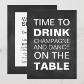 黒板タイポグラフィー ウェディングシャワー 招待状 (正面/裏面)