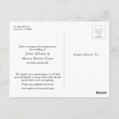 黒板タイポグラフィ延期結婚カード ポストカード (裏面)