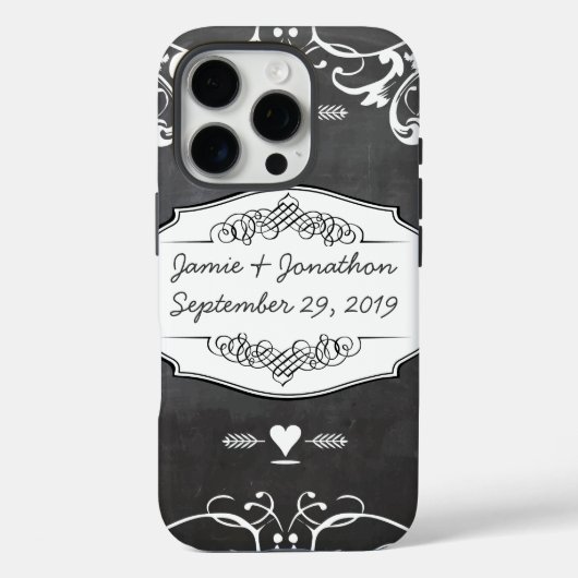 黒板タイポグラフィ結婚又は引用文 Case-Mate iPhoneケース (裏面)