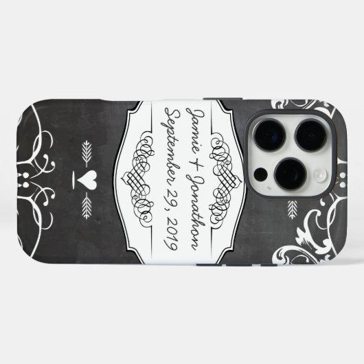 黒板タイポグラフィ結婚又は引用文 Case-Mate iPhoneケース (裏面 (横))