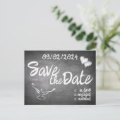 黒板タイポグラフィ結婚発表 シーズンポストカード (スタンド正面)