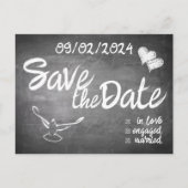 黒板タイポグラフィ結婚発表 シーズンポストカード (正面)