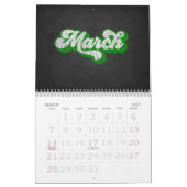 黒板タイポグラフィ カレンダー (3月 2027)