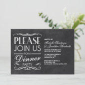 黒板タイポグラフィ|ディナーパーティー招待状 招待状 (スタンド正面)