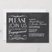黒板タイポグラフィ |婚約パーティ招待状 招待状 (正面)