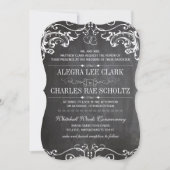 黒板ダイカットヴィンテージタイポグラフィ 招待状 (正面)