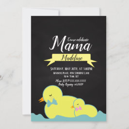 黒板ダック水中競技男女兼用ベビーシャワー 招待状