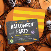 黒板チョークのお菓子 ハロウィンパーティーへの招待状 招待状