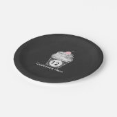 黒板チョークカップケーキバースデーパーティープレート ペーパープレート (アングル)