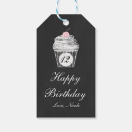 黒板チョークカップケーキ誕生日ギフトラベル ギフトタグ