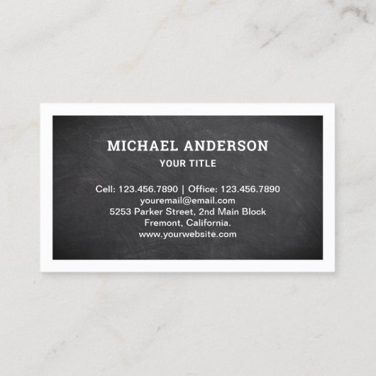 黒板チョークボードの家の屋根工事 屋根屋 名刺 (裏面)