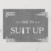 黒板チョークボードの旋回時間 招待状 (正面/裏面)