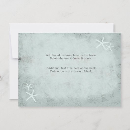 黒板チョークヴィンテージビーチヒトデ招待状 招待状 (裏面)