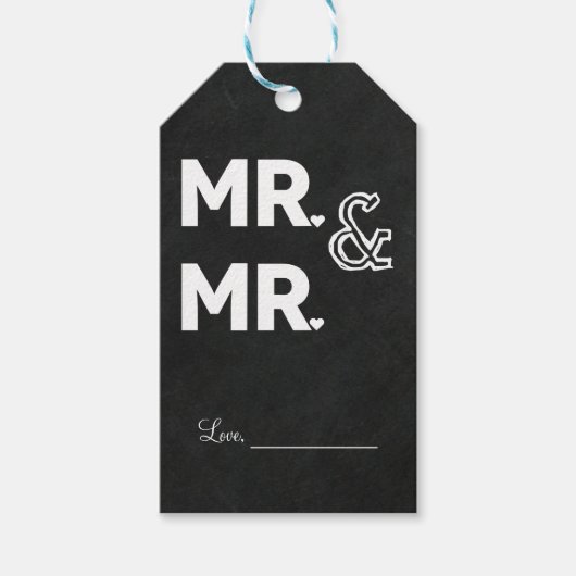 黒板チョーク氏MRゲイ結婚婚約 ギフトタグ (正面)