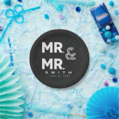 黒板チョーク氏MRゲイ結婚婚約 ペーパープレート (パーティー)