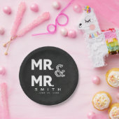 黒板チョーク氏MRゲイ結婚婚約 ペーパープレート (パーティー)