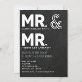 黒板チョーク ゲイの結婚式 ミスター＆ミスター ウェディング 招待状 (正面)