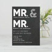 黒板チョーク ゲイの結婚式 ミスター＆ミスター ウェディング 招待状 (スタンド正面)