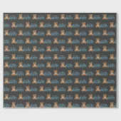 黒板テディベア少年ベイビーシャワー ラッピングペーパー (フラット)