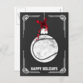 黒板テニス選手クリスマスカード シーズンポストカード (正面/裏面)