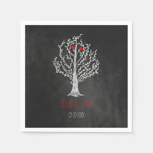 黒板テーマ スタンダードカクテルナプキン (正面)