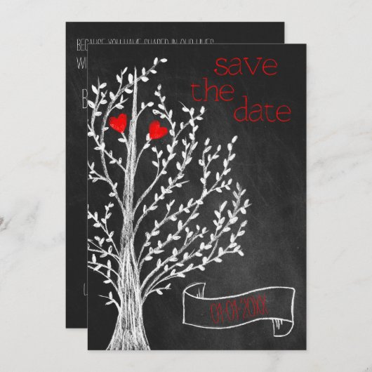 黒板テーマ 招待状 (正面/裏面)