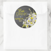 黒板デイジー素朴結婚のギフトラベル ラウンドシール (バッグ)