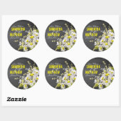 黒板デイジー素朴結婚のギフトラベル ラウンドシール (シート)