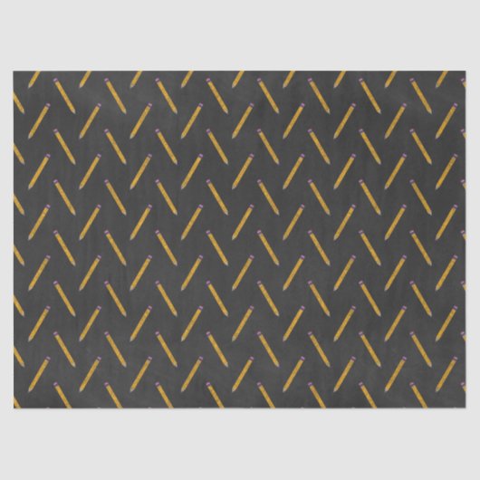 黒板デコパージュの黄色い鉛筆 薄葉紙 (正面)