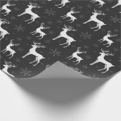 黒板トナカイと雪片クリスマス ラッピングペーパー (角)