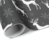 黒板トナカイと雪片クリスマス ラッピングペーパー (ロールコーナー)