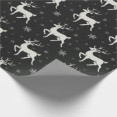 黒板トナカイ雪の素朴結晶 ラッピングペーパー (角)