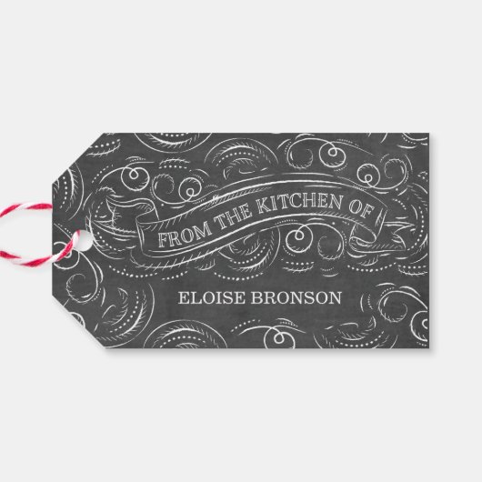 黒板トリートラベルのキッチンから ギフトタグ (裏面横)