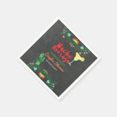 黒板ナチョ平均カップルのシャワーフローラ スタンダードカクテルナプキン (角)