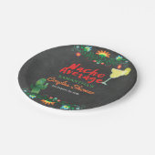 黒板ナチョ平均カップルのシャワーフローラ ペーパープレート (アングル)