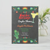 黒板ナチョ平均カップルのシャワーフローラ 招待状 (スタンド正面)