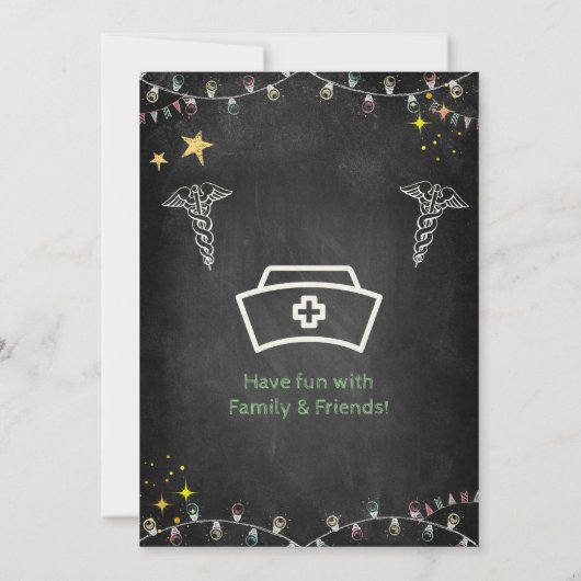 黒板ナース卒業 招待状 (裏面)