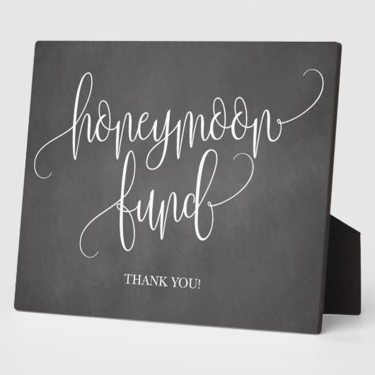 黒板ハネムーン結婚基金の看板 フォトプラーク (側面)