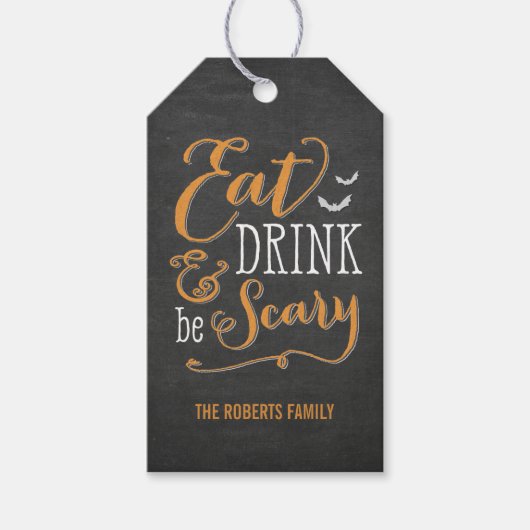 黒板ハロウィーントリートラベル ギフトタグ (正面)