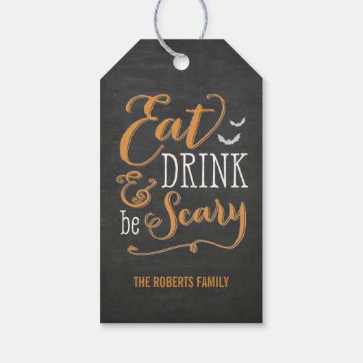 黒板ハロウィーントリートラベル ギフトタグ (裏面)