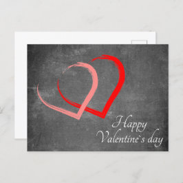 黒板ハートバレンタインデーエレガント シーズンポストカード