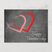 黒板ハートバレンタインデーエレガント シーズンポストカード (正面)