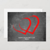 黒板ハートモダンバレンタインデー シーズンポストカード (正面/裏面)