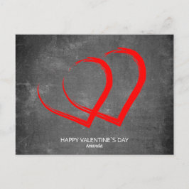 黒板ハートモダンバレンタインデー シーズンポストカード