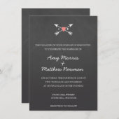 黒板ハート+矢印 |結婚式招待状 招待状 (正面/裏面)