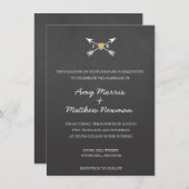 黒板ハート+矢印 |結婚式招待状 招待状 (正面/裏面)