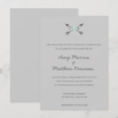 黒板ハート+矢印|結婚式招待状 招待状 (正面/裏面)