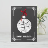 黒板バスケットボールプレーヤーのクリスマスカード シーズンカード (スタンド正面)