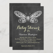 黒板バタフライベビーシャワー招待状 招待状 (正面/裏面)